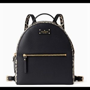 KATE SPADE Leopard Print & Black Backpack